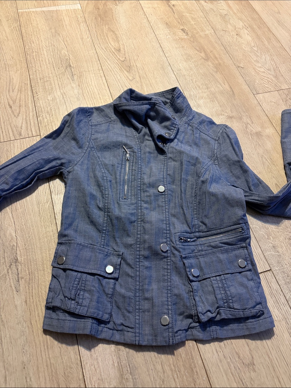 White House Black Market Casual Denim-Style Jacket in Blue